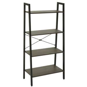 Bradken Dark Oak Wooden 4 Tier Shelving Unit With Black Frame