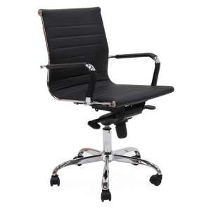 Braithwaite Faux Leather Home And Office Chair In Black