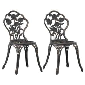 Brandi Bronze Cast Aluminium Bistro Chairs In A Pair