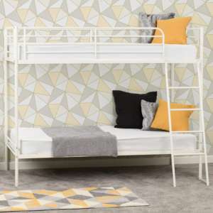 Baumer Metal Single Bunk Bed In White