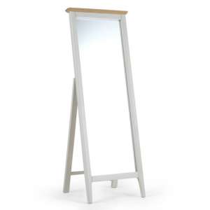 Brandy Cheval Mirror In Off White And Oak Frame