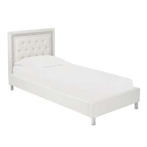 Chilwell Faux Leather Single Bed In White