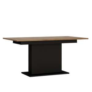 Brecon Wooden Extending Dining Table In Walnut And Black