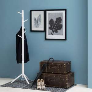 Bremon Rubberwood Coat Stand In White