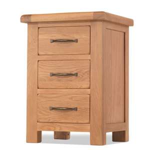Brendan Large Bedside Cabinet In Crafted Solid Oak With 3 Drawer