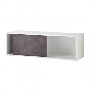 Brenta Wall Mounted Display Shelf In White And Basalto Dark