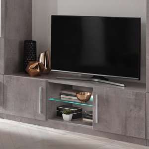 Breta TV Stand Grey Marble Effect With High Gloss And LED