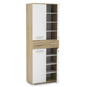 Breva Shoe Storage Cupboard In Artisan Oak And White