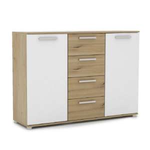 Breva Sideboard In Artisan Oak And White With 2 Doors