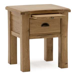 Brex Wooden Lamp Table With 1 Drawer In Natural