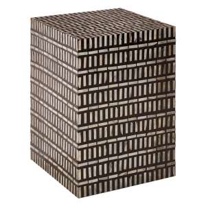 Alya MDF Square Side Table In Black And White Tones  