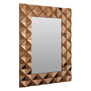 Brice Rectangular Wall Bedroom Mirror In Copper Frame