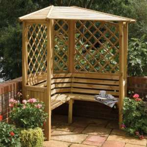 Bridgend Wooden Arbour In Natural Timber With Open Slatted Roof