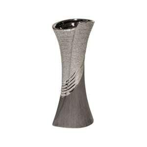 Bridgetown Ceramic Small Decorative Vase In Grey And Silver