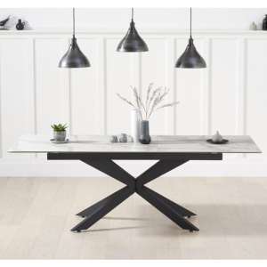 Brilly Extending Ceramic And Glass Dining Table In White