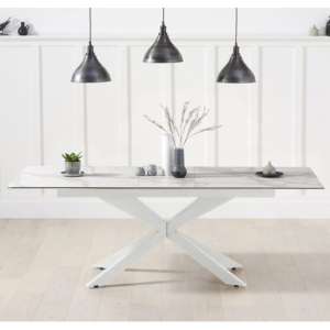 Brilly Extending Ceramic And Glass Top Dining Table In White