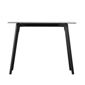 Brix Smoked Glass Top Study Desk With Black Legs