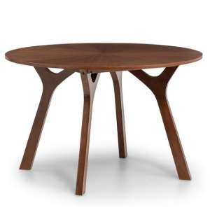 Hafsa Wooden Dining Table Round In Walnut