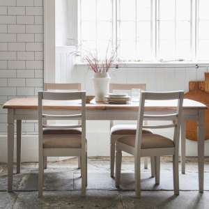 Bronte Wooden Extending Dining Table In Taupe