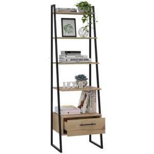 Burley Wooden Ladder Shelving Unit In Bleached Pine