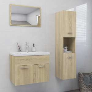Brooks Wooden Bathroom Furniture Set In Sonoma Oak