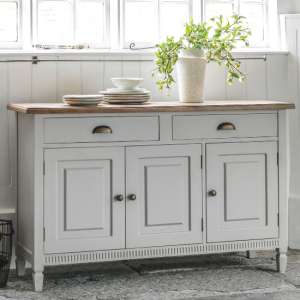 Brunet Wooden Sideboard With 3 Doors And 2 Drawers In Taupe