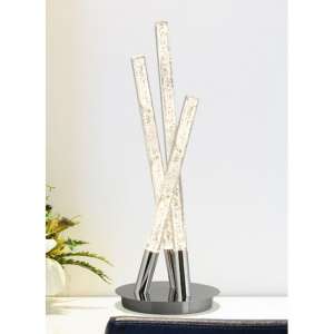 Bubbles LED 3 Light Table Lamp In Clear Acrylic Shade