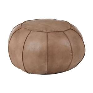 Australis Pouffe In Grey Tactile Leather      