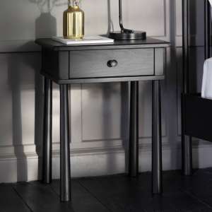 Burbank Wooden Bedside Cabinet With 1 Drawer In Black