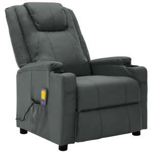 Burnaby Faux Leather Massage Recliner Chair In Grey
