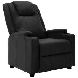 Burnaby Faux Leather Recliner Chair In Black