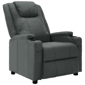 Burnaby Faux Leather Recliner Chair In Grey