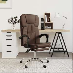 Burnet Faux Leather Reclining Office Chair In Brown