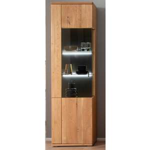 Bursa Wooden Display Cabinet In Oak With 1 Door And LED