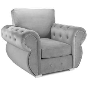 Bushman Plush Velvet Armchair In Grey
