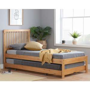 Buxton Wooden Single Bed With Guest Bed In Honey Pine