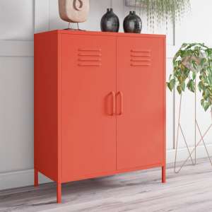 Cribbs Locker Metal Storage Cabinet With 2 Doors In Orange