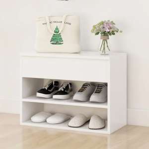 Caelius Wooden Shoe Storage Bench In White