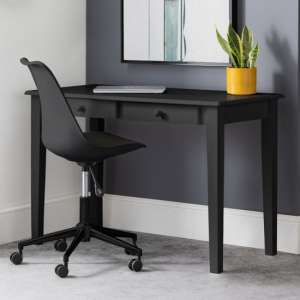 Cailyn Wooden Laptop Desk In Black With Edolie Black Chair