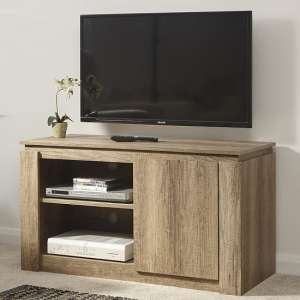 Camerton Wooden Compact LCD TV Stand In Oak With 1 Door
