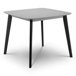 Calah Square Wooden Dining Table In Grey And Black