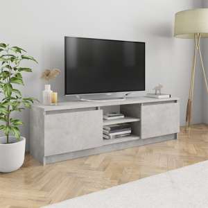 Caley Wooden TV Stand With 2 Doors In Concrete Effect