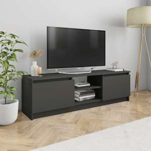 Caley Wooden TV Stand With 2 Doors In Grey