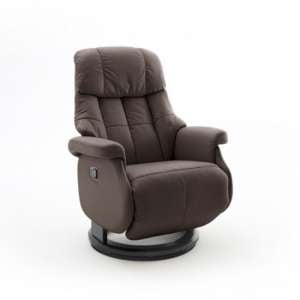 Calgary Leather Electric Relaxer Chair In Brown And Black