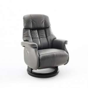 Calgary Leather Electric Relaxer Chair In Grey And Black
