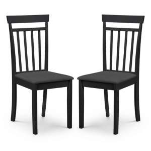 Calista Black Wooden Dining Chairs In Pair