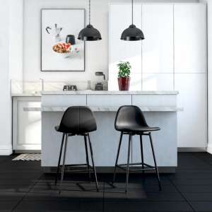 Crewe Faux Leather Upholstered Counter Stool In Black