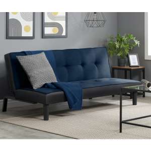 Calvin Velvet Fabric Sofa Bed In Midnight Blue
