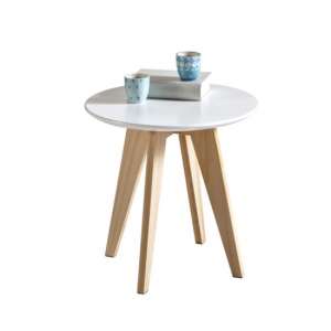 Camara Wooden Coffee Table Round In White