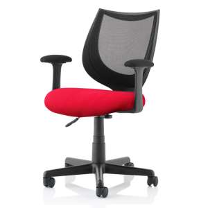 Camden Black Mesh Office Chair With Bergamot Cherry Seat